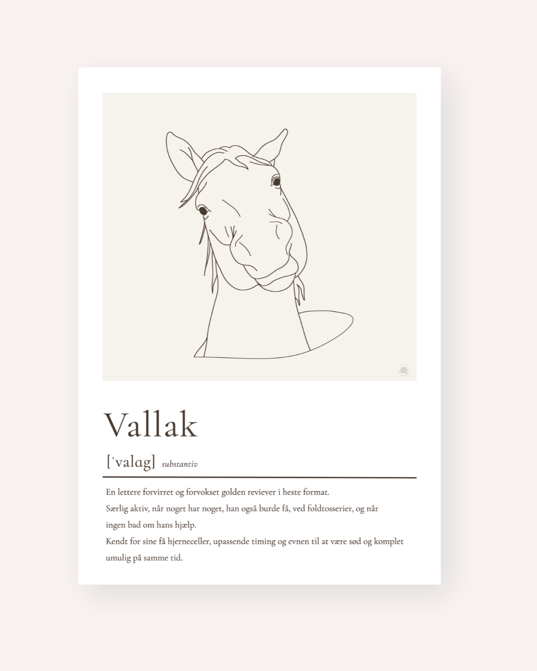 Vallak plakat – humoristisk hesteplakat med ordforklaring