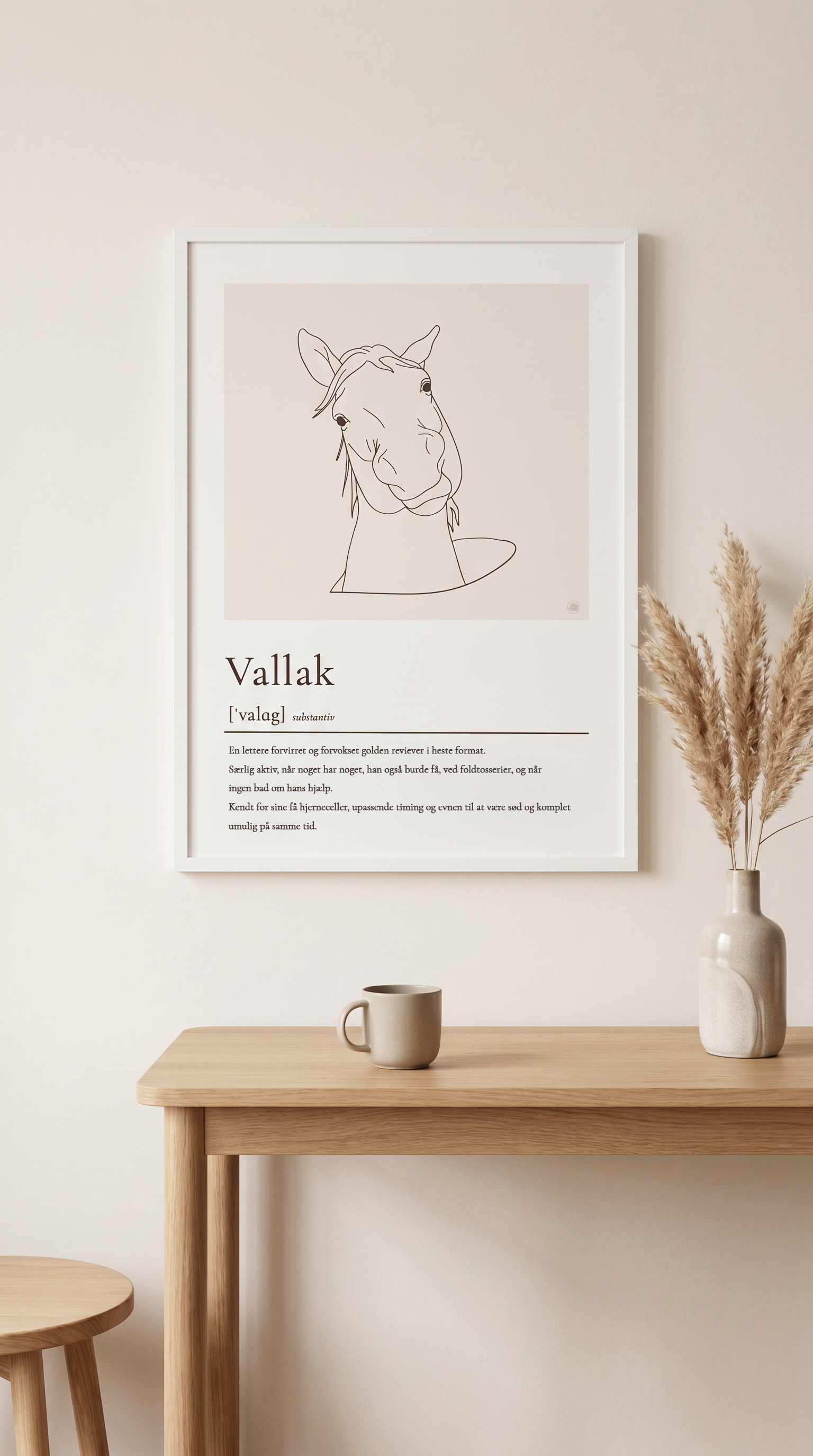 Vallak plakat – humoristisk hesteplakat med ordforklaring